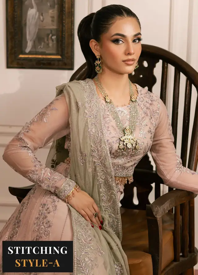 Inayat By Zarif Embroidered Net Suit Unstitched 3 Piece ZF24I ZRI-01 Divaan - Formal Collection