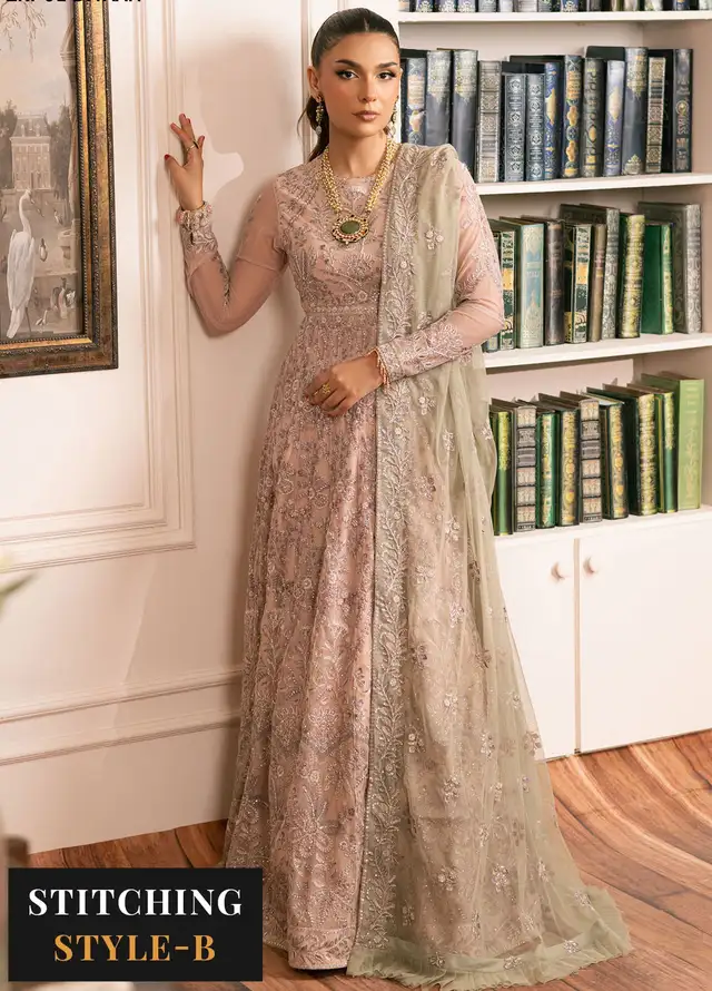 Inayat By Zarif Embroidered Net Suit Unstitched 3 Piece ZF24I ZRI-01 Divaan - Formal Collection