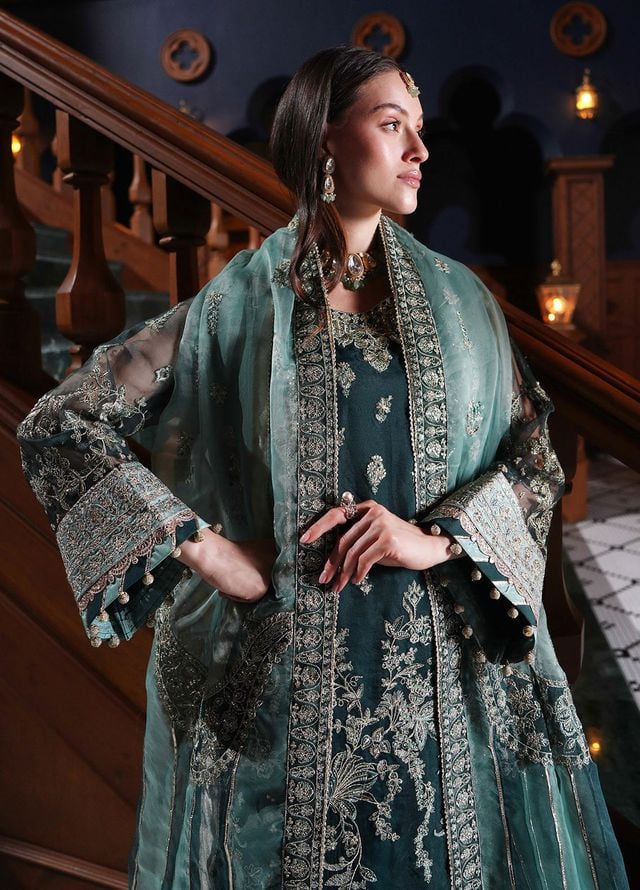 Inayat Embroidered Organza Suits Unstitched 3 Piece INT25UF INFF-02 Ezra - Formals Collection