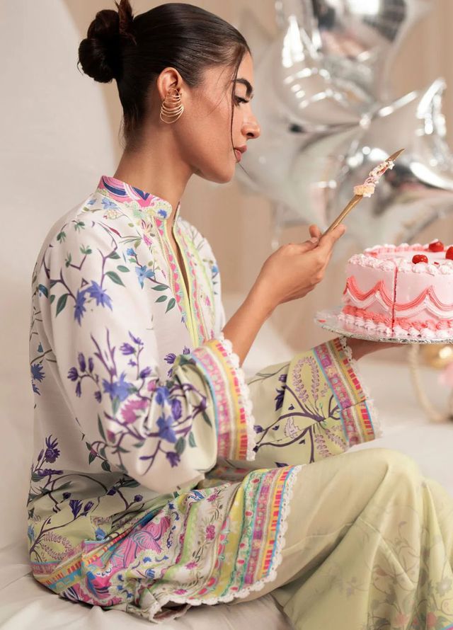 Inayat Pret Printed Silk 2 Piece Suit Aurora