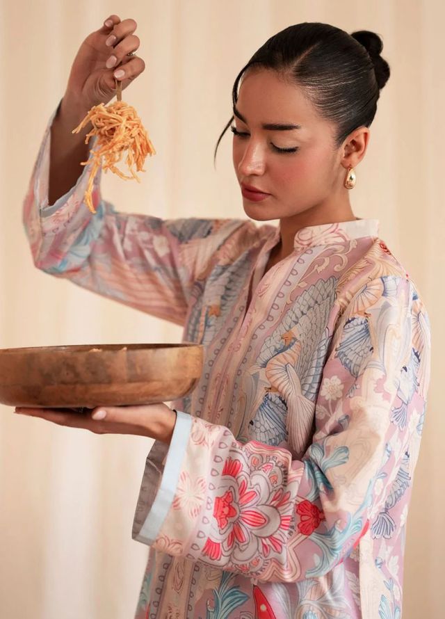 Inayat Pret Printed Silk 2 Piece Suit Stardust