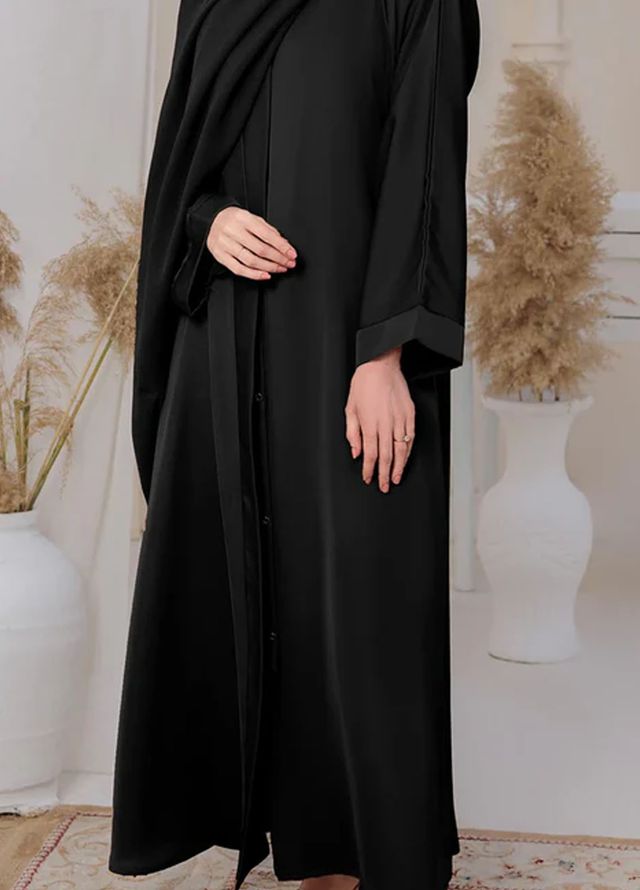 Insiya Pret Solid Georgette Abaya LDW6702