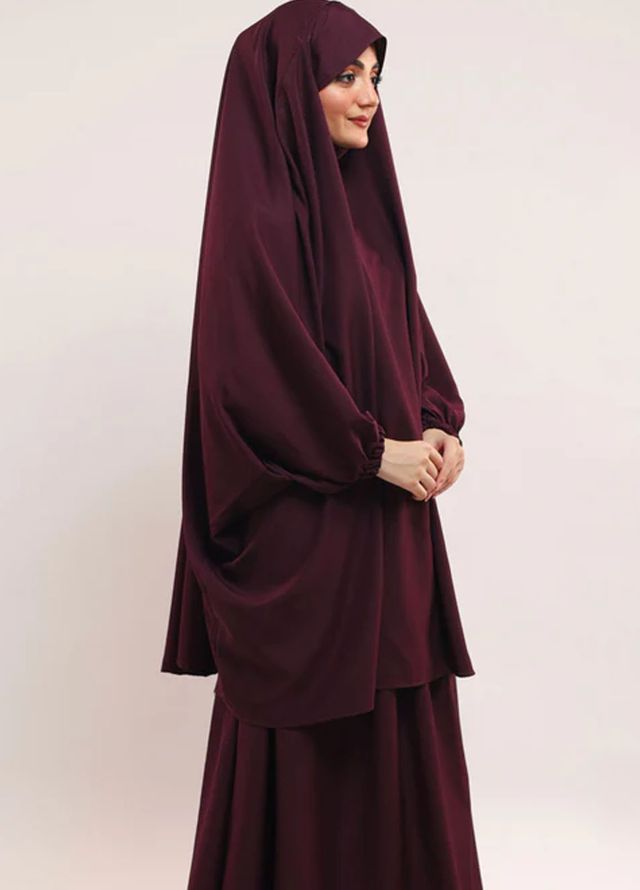 Insiya Pret Solid Georgette Abaya Set NIS5101