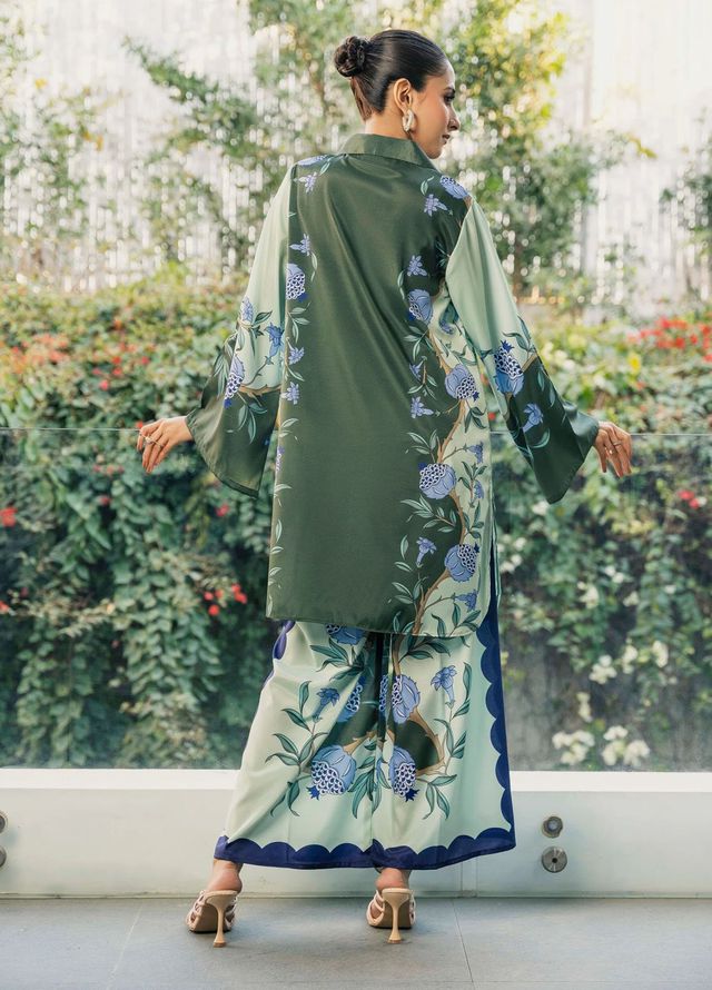 Ira by Miras Pret Printed Silk 2 Piece Suit Ally