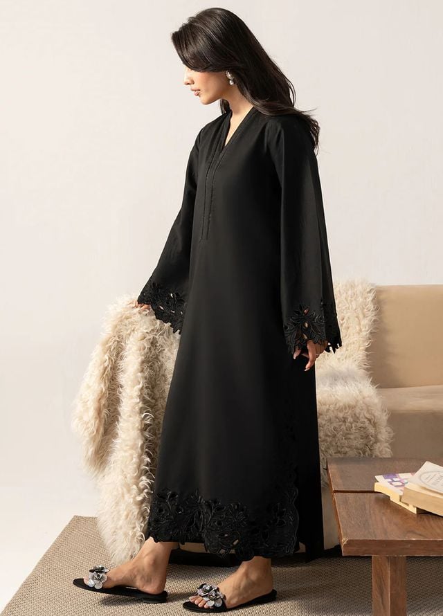 Izel Pret Embroidered Cotton 2 Piece Suit Carbon
