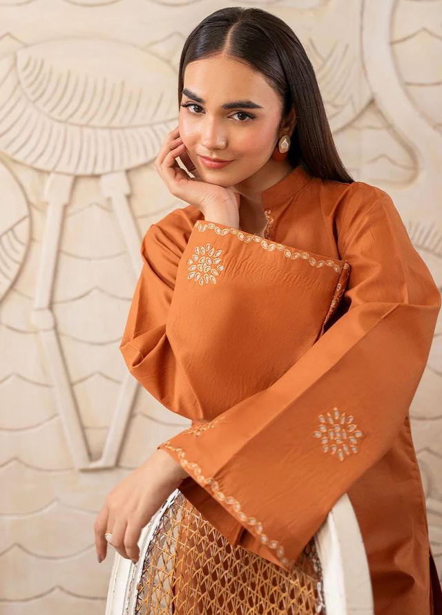 Izel Pret Embroidered Cotton 2 Piece Suit Henley