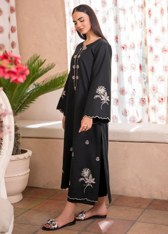 Izel Pret Embroidered Cotton 2 Piece Suit Thistle
