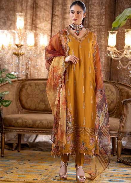 Jannan by Riaz Arts Embroidered Chiffon Suits Unstitched 3 Piece RA21J JF-01 - Luxury Collection