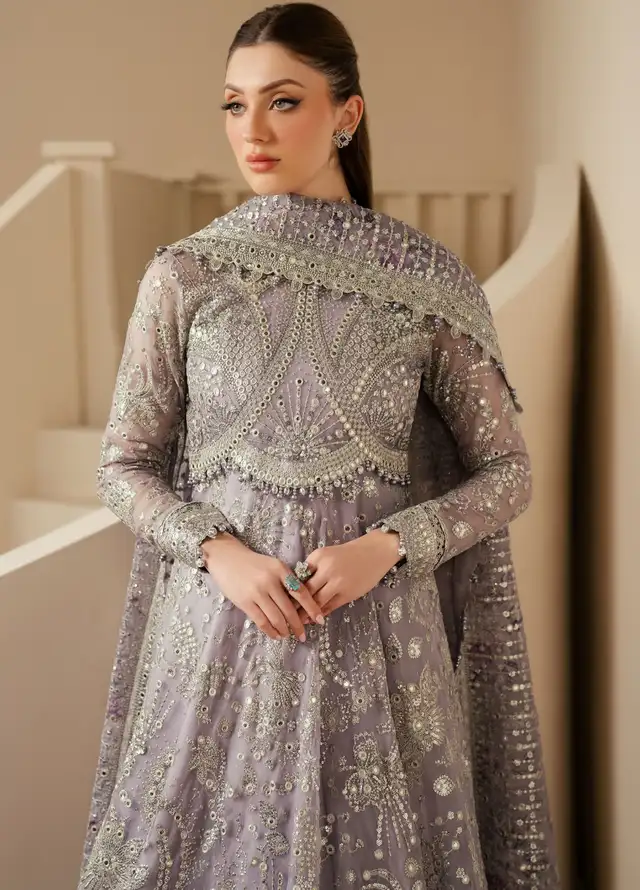 Jazmin Embroidered Chiffon Suits Unstitched 3 Piece JZ25WF WF 25-05 - Wedding Collection