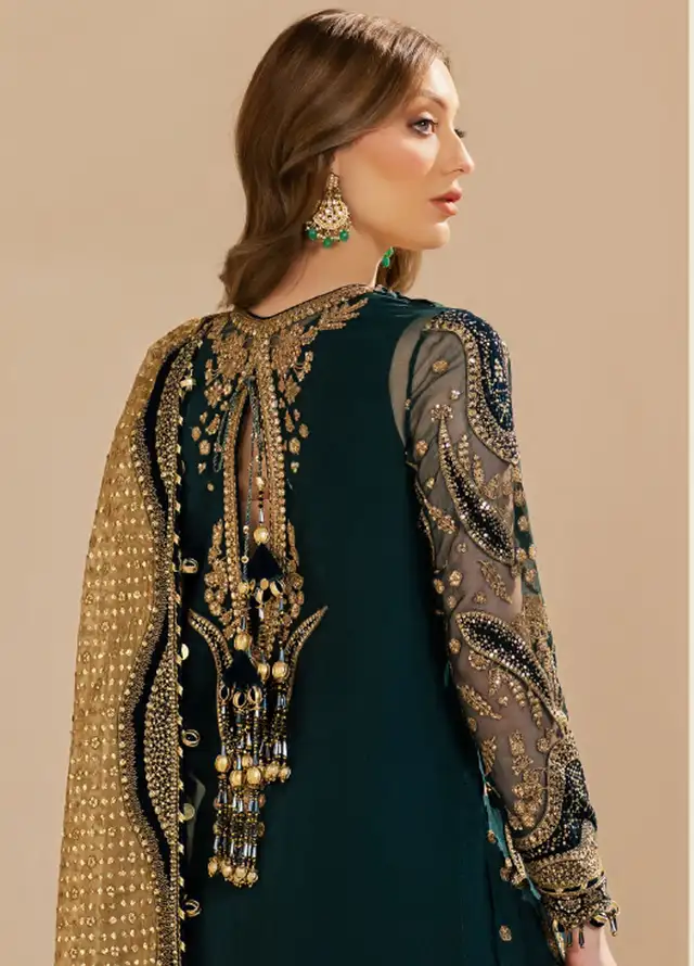 Jazmin Embroidered Chiffon Suits Unstitched 3 Piece JZ25WF WF 25-06 - Wedding Collection