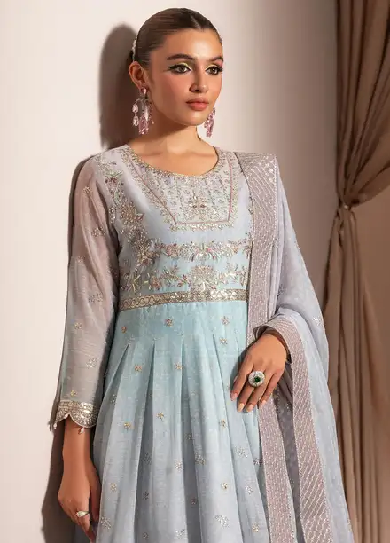 Jhalak by Alizeh Embroidered Chiffon Suit Unstitched 3 Piece AFB24J D-01 Chandni - Festive Collection