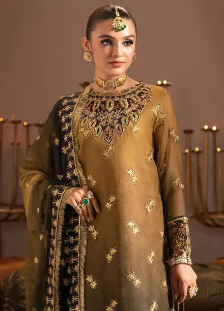 Jhalak by Alizeh Embroidered Chiffon Suit Unstitched 3 Piece AFB24J D-06 Zabreen - Festive Collection