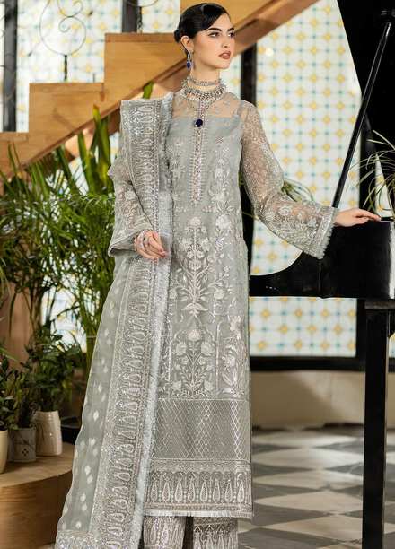 Jhalak By Imrozia Premium Embroidered Organza Suits Unstitched 3 Piece IMP23JH I-179 Inaayat - Luxury Collection