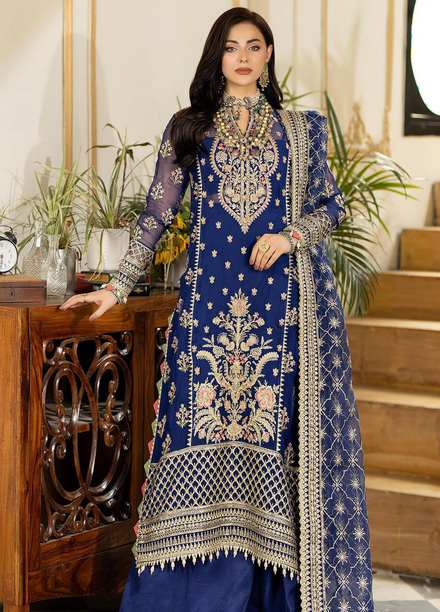 Jhalak By Imrozia Premium Embroidered Chiffon Suits Unstitched 3 Piece IMP23JH I-186 Gulnaaz - Luxury Collection