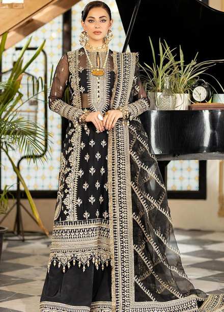 Jhalak By Imrozia Premium Embroidered Chiffon Suits Unstitched 3 Piece IMP23JH I-188 Nazakat - Luxury Collection