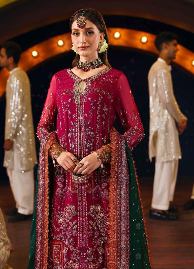 Jhoomro by Nureh Embroidered Chiffon Suits Unstitched 4 Piece NU25JF NL-82 - Formals Collection