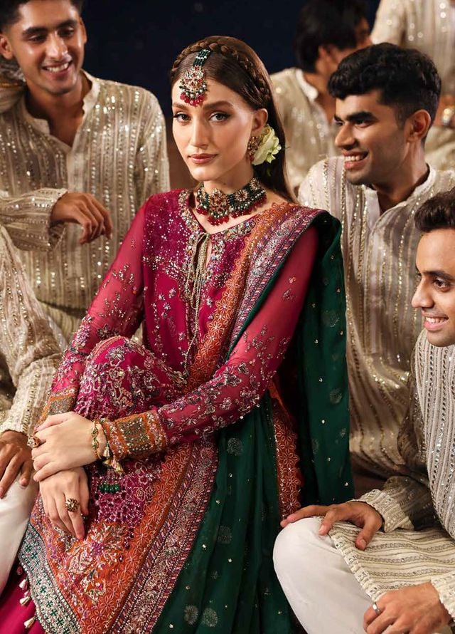 Jhoomro by Nureh Embroidered Chiffon Suits Unstitched 4 Piece NU25JF NL-82 - Formals Collection