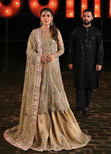 Jhoomro by Nureh Embroidered Chiffon Suits Unstitched 4 Piece NU25JF NL-85 - Formals Collection