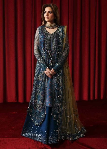 Jhoomro by Nureh Embroidered Net Suits Unstitched 4 Piece NU25JF NL-84 - Formals Collection