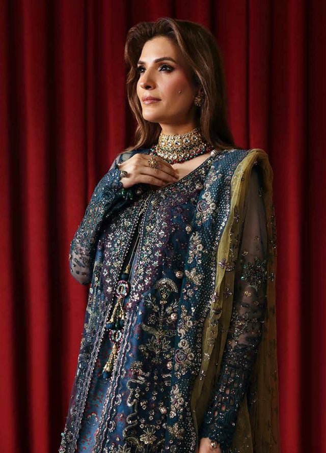 Jhoomro by Nureh Embroidered Net Suits Unstitched 4 Piece NU25JF NL-84 - Formals Collection