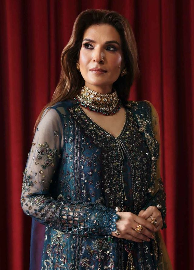 Jhoomro by Nureh Embroidered Net Suits Unstitched 4 Piece NU25JF NL-84 - Formals Collection