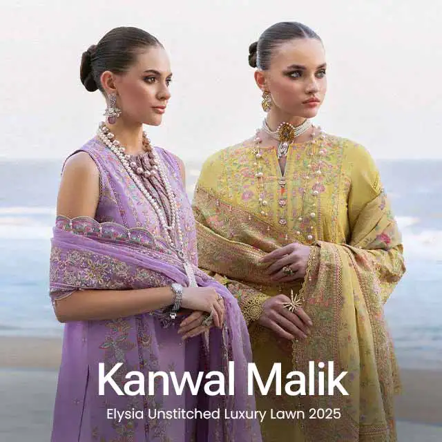 Elysia by Kanwal Malik Embroidered Lawn Suits Unstitched 3 Piece KM24E Summer - Summer Collection