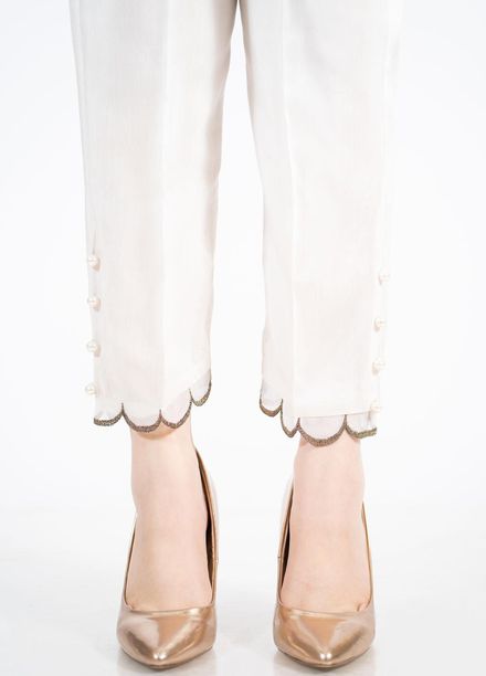 Kross Kulture Pret  Viscose Bottoms KTR-21861 B (Off-White)