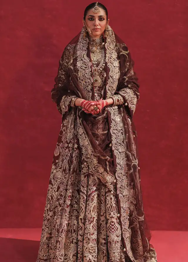 Laal Rang By Erum Khan Luxury Pret Embroidered Raw Silk 3 Piece Suit Neelofar