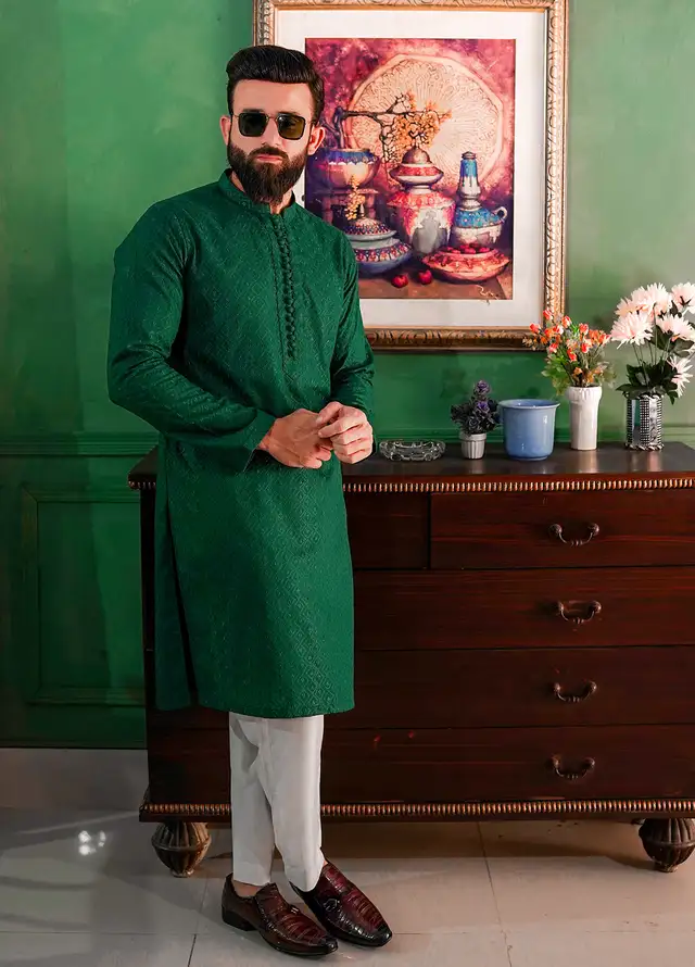  Label M Cotton Embroidered Men Kurta - CK2