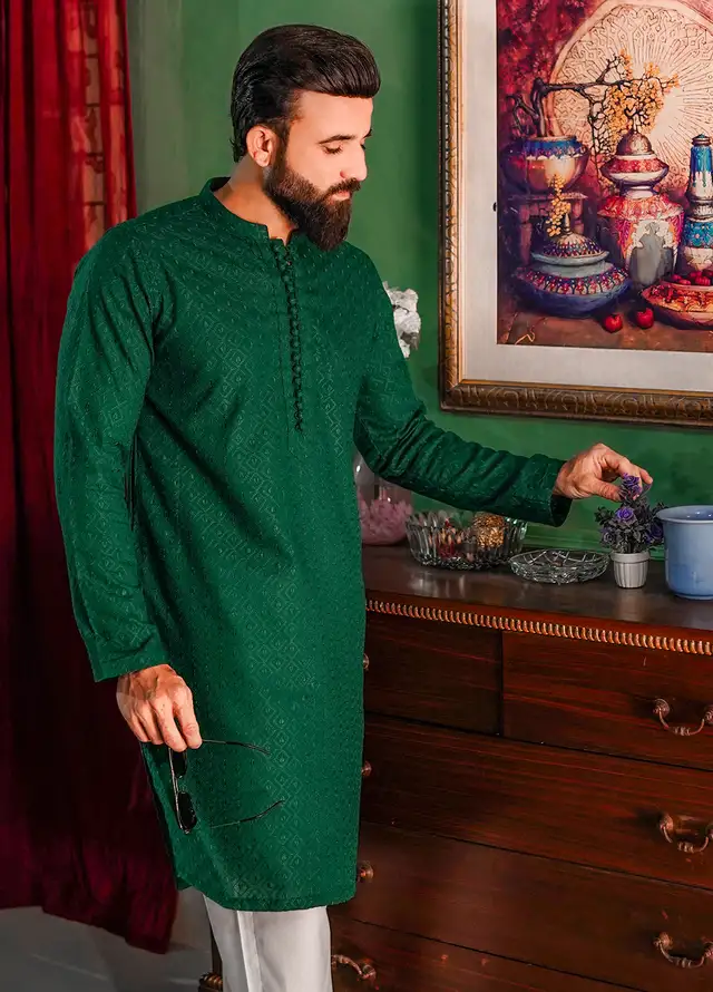  Label M Cotton Embroidered Men Kurta - CK2