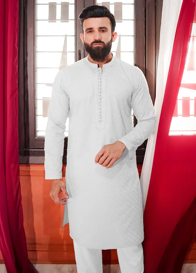  Label M Cotton Embroidered Men Kurta - CK7