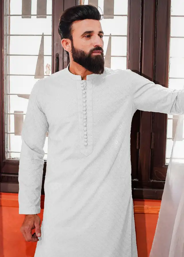  Label M Cotton Embroidered Men Kurta - CK7