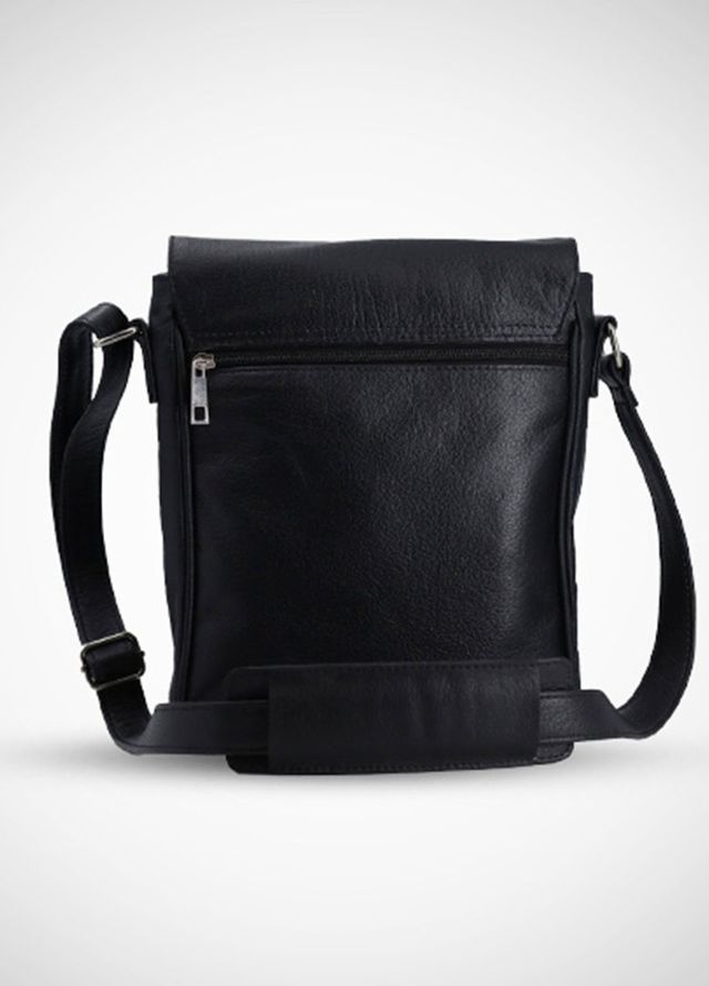 Lafanzo Pret Plain Leather Crossbody Bag 4003 Black