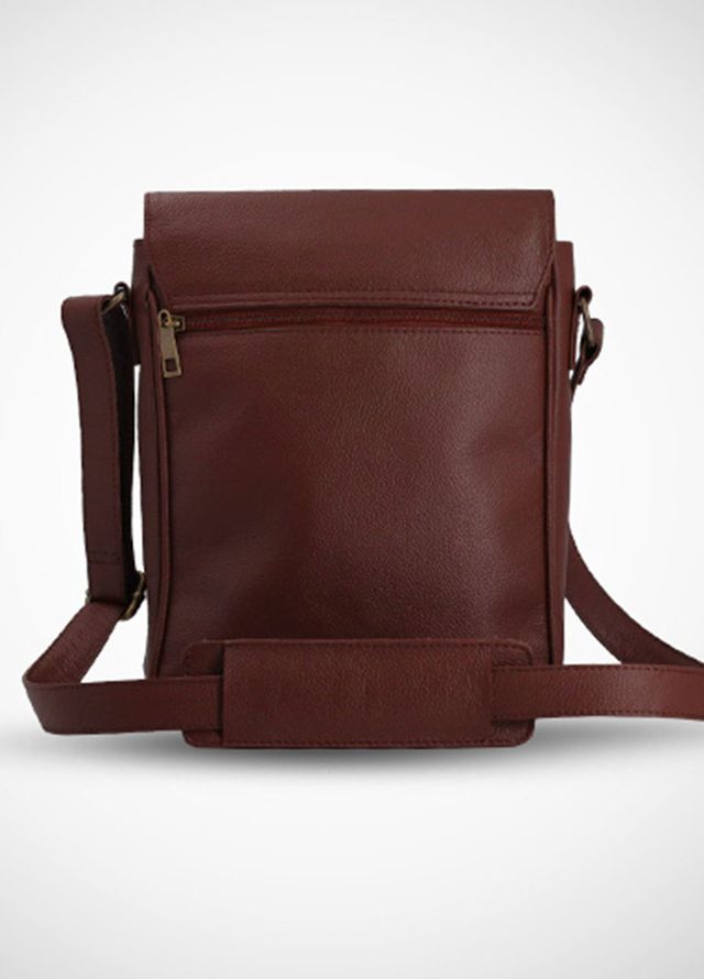 Lafanzo Pret Plain Leather Crossbody Bag 4003 Brown
