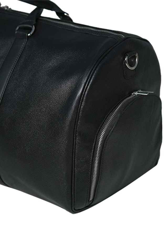 Lafanzo Pret Plain Leather Duffel Bag 5712 Black