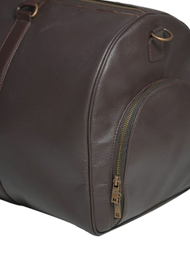 Lafanzo Pret Plain Leather Duffel Bag 5712 Brown