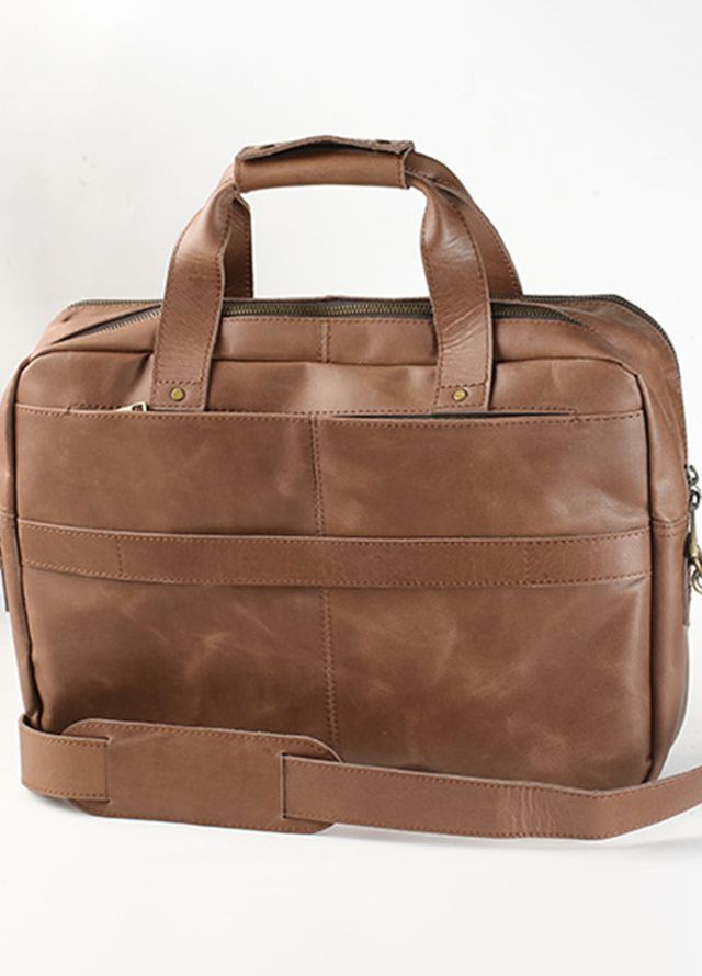 Lafanzo Pret Plain Leather Laptop Bag 5001 Classic Brown