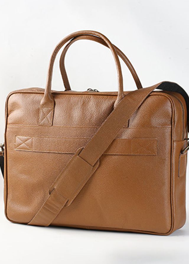 Lafanzo Pret Plain Leather Laptop Bag 5006 Tan