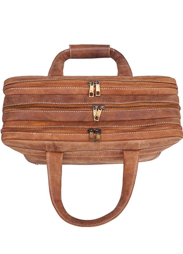 Lafanzo Pret Plain Leather Laptop Bag 5013 Light Rustic Brown