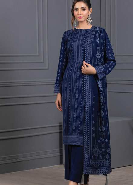 Lakhany Printed Cashmere Wool Suits Unstitched 3 Piece LSM21-CV3 CVC-1033-D - Winter Collection