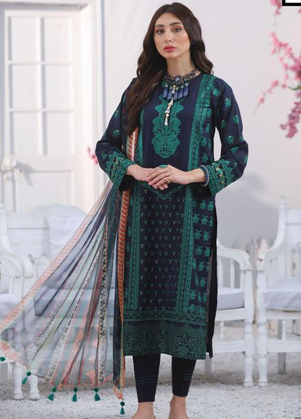 Lakhany Embroidered Lawn Suits Unstitched 3 Piece LSM22S EC-2221 - Spring / Summer Collection