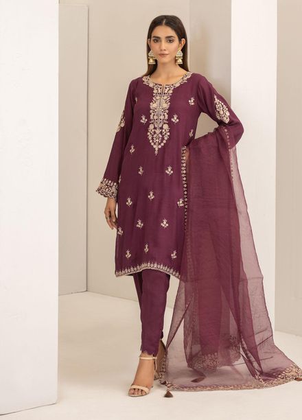 Lakhany Luxury Pret Embroidered Raw Silk 3 Piece Suit LSM21FP-2 LSM-2514
