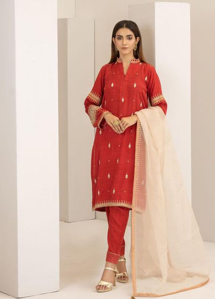 Lakhany Luxury Pret Embroidered Raw Silk 3 Piece Suit LSM21FP-2 LSM-2515