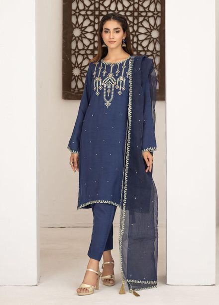 Lakhany Luxury Pret Embroidered Raw Silk 3 Piece Suit LSM21FP-2 LSM-2517