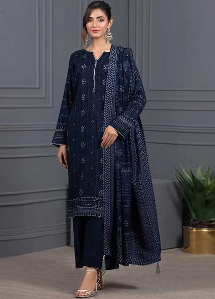 Lakhany Printed Cashmere Wool Suits Unstitched 3 Piece LSM21-CV3 CVC-1034-A - Winter Collection