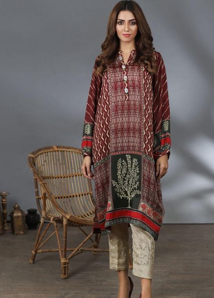 Lakhany Printed Silk Stitched Kurtis LSM21PS LSM-2055
