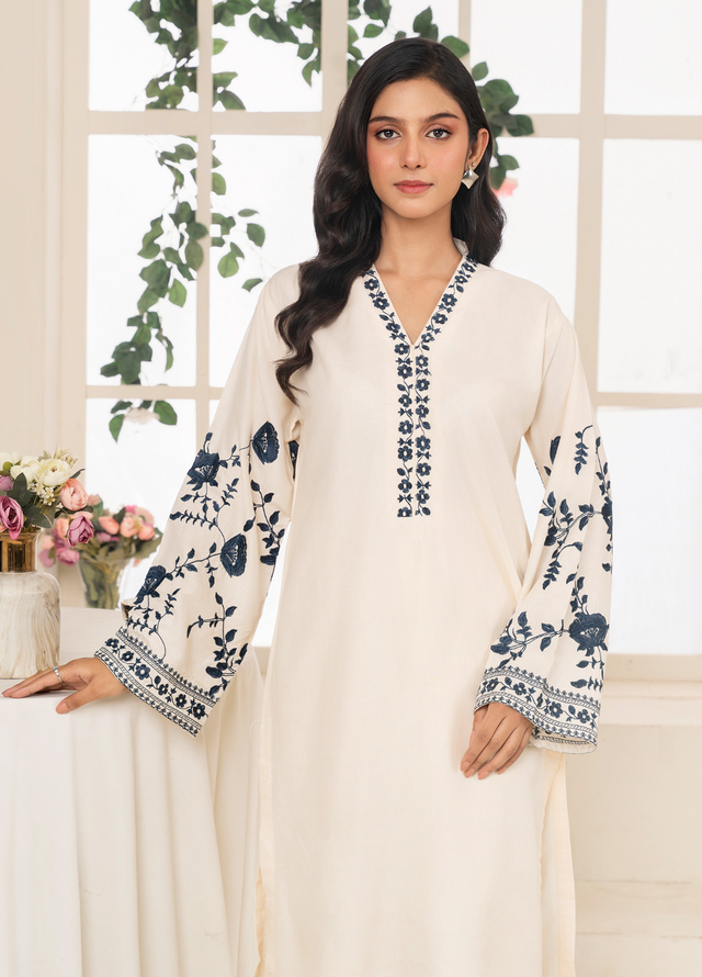 Lamhay by Haniya Mahnoor Pret Embroidered Linen 2 Piece Suit Noor