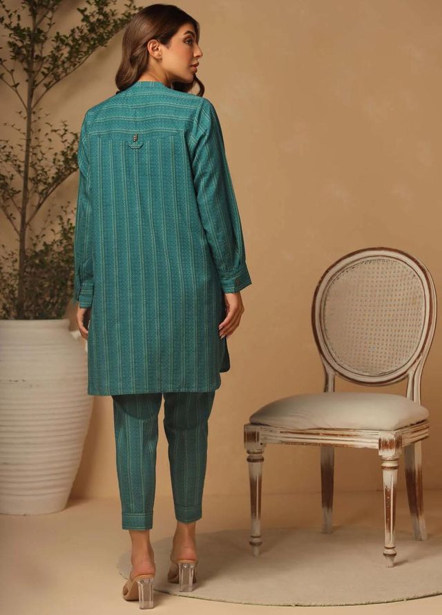 Sahar Pret Casual Cotton 2 Piece Suit Lapis Teal