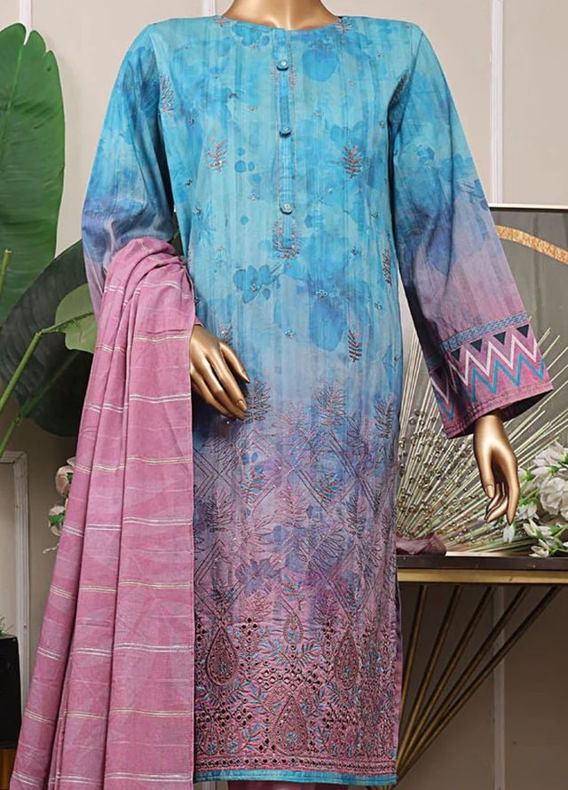 Mahee by Hz Textiles Embroidered Lawn Suits Unstitched 3 Piece MEJ-1255 - Summer Collection