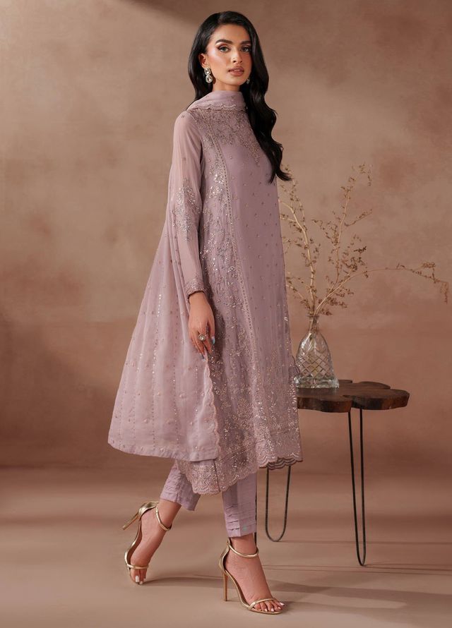 Mahrosh by Zarif Embroidered Chiffon Suits Unstitched 3 Piece ZAF25MF MUF-04 Saheer - Formals Collection